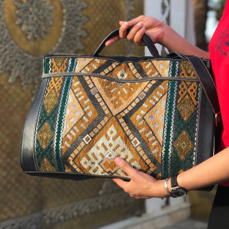 Sac de Voyage Marocain en Cuir – Weekender Handmade