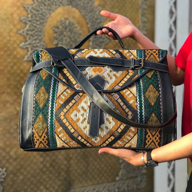 Sac de Voyage Marocain en Cuir – Weekender Handmade