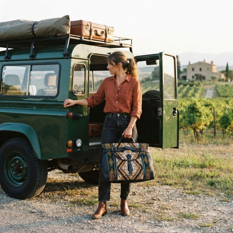 Sac de Voyage Marocain en Cuir – Weekender Handmade